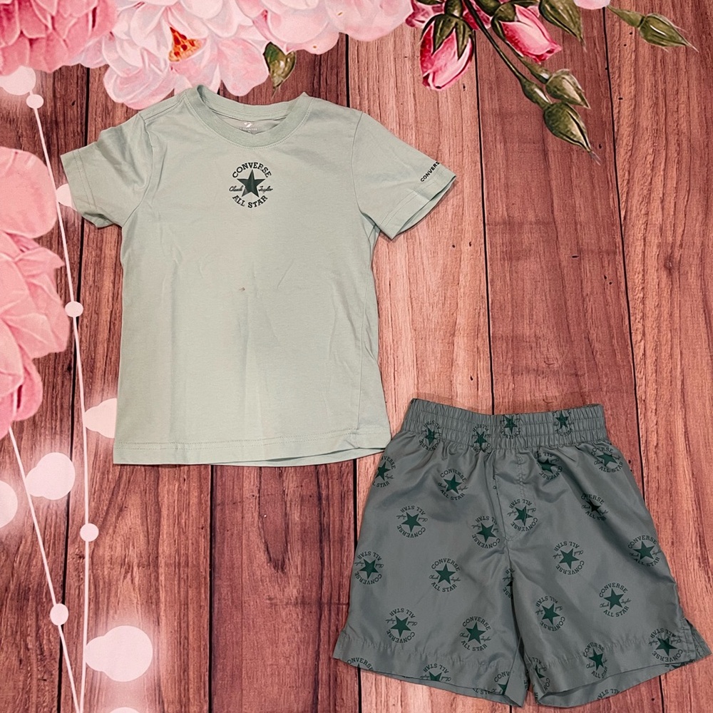 Converse Mint Green Tee and Shorts Set